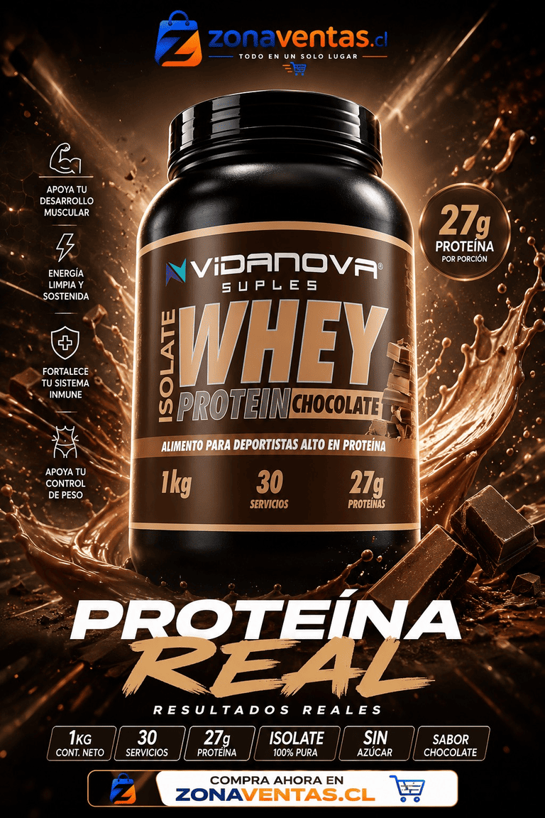 Proteina Whey Isolate 1 kg chocolate